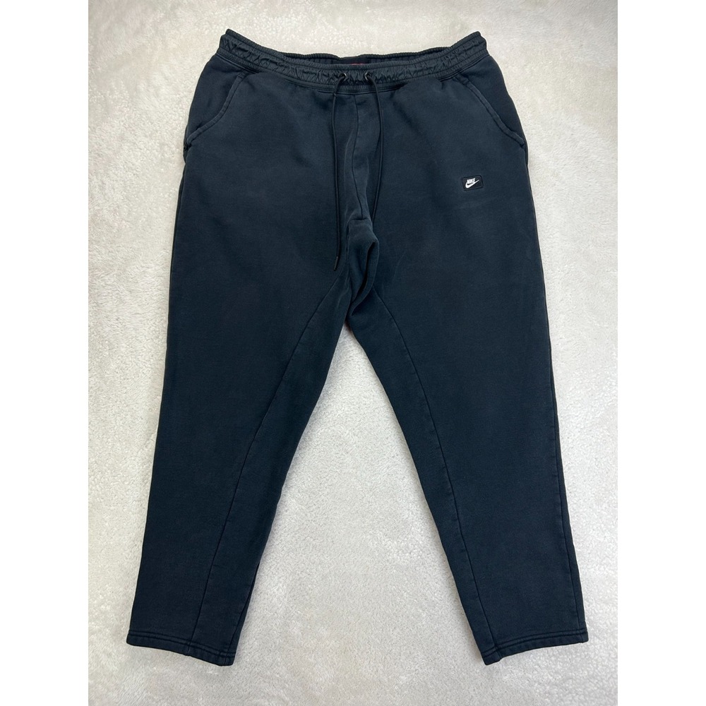 Nike Jogger Pants Mens XL Black Soft Fleece Drawstring Tapered Leg Activewear